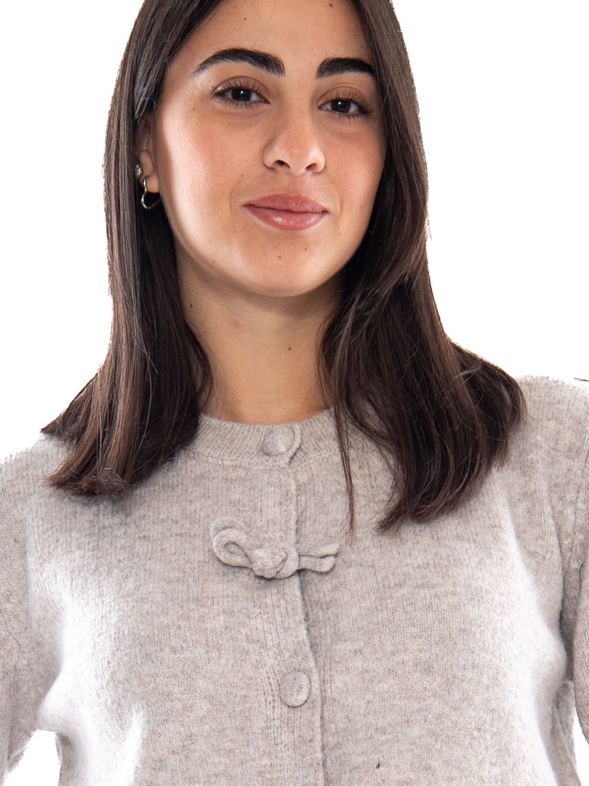 Compañía Fantástica Cárdigan Camel con Botones Lazados - Cardigan Donna Beige Cammello 64C/10292 BIG COMPANIA FANTASTICA 