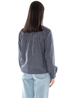 Compañía Fantástica Camisa 100% Algodón con Estampado de Cuadros Navy Blue - Camicia Donna a Quadri Blu Navy 64C/11177 NVB COMPANIA FANTASTICA 