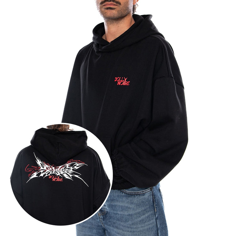 SHARD DOLLY NOIRE BOXY HOODIE BLACK POKÉMON - Felpa con Cappuccio Uomo Nera Collaborazione Pokémon SW1245 S4 DOLLY NOIRE 