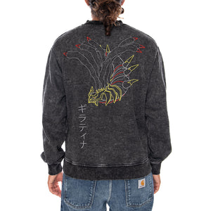 GIRATINA CREWNECK ACID BLACK - Felpa Girocollo Uomo Nera Collaborazione Pokémon SW1340 S1 DOLLY NOIRE 
