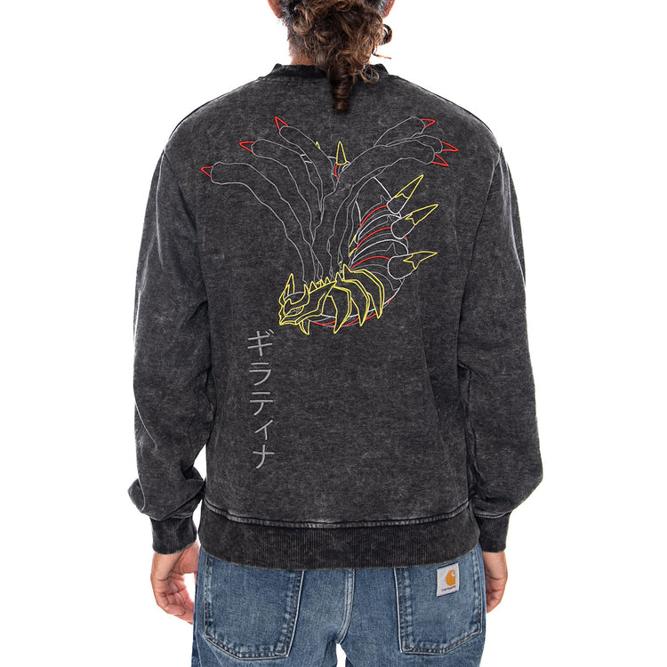 GIRATINA CREWNECK ACID BLACK - Felpa Girocollo Uomo Nera Collaborazione Pokémon SW1340 S1 DOLLY NOIRE 
