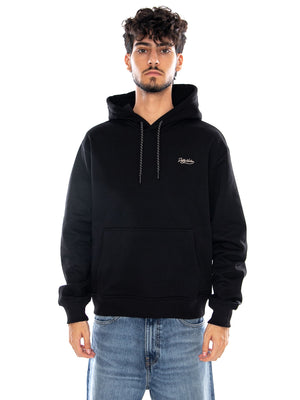 SETTE DI DENARI - NAPOLETANE HOODIE BLACK - Felpa con Cappuccio Uomo Nera SW1362 GQ DOLLY NOIRE 