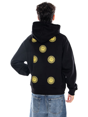 SETTE DI DENARI - NAPOLETANE HOODIE BLACK - Felpa con Cappuccio Uomo Nera SW1362 GQ DOLLY NOIRE 