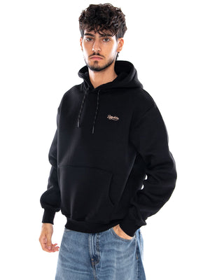 SETTE DI BASTONI - NAPOLETANE HOODIE BLACK - Felpa Girocollo Uomo Nera SW1364 GQ DOLLY NOIRE 