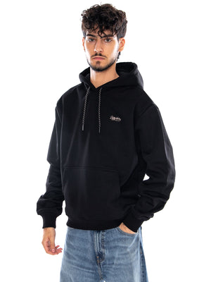 ASSO DI SPADE HOODIE BLACK - Felpa con Cappuccio Uomo Nera SW917 GQ DOLLY NOIRE 