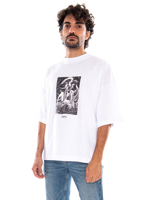 Framing Eve Over Tee White - Maglietta Girocollo Uomo Bianca<BR/><BR/> TS1306 TW DOLLY NOIRE 