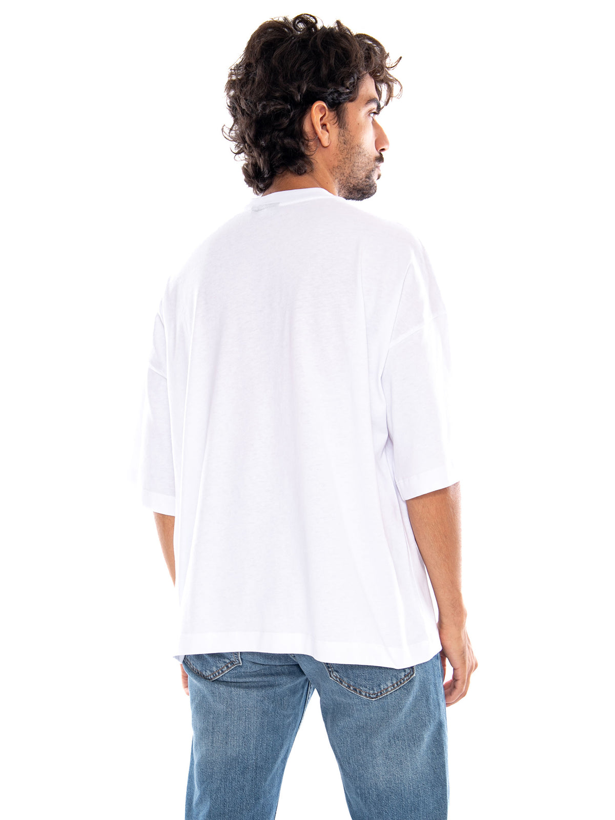 Framing Eve Over Tee White - Maglietta Girocollo Uomo Bianca<BR/><BR/> TS1306 TW DOLLY NOIRE 