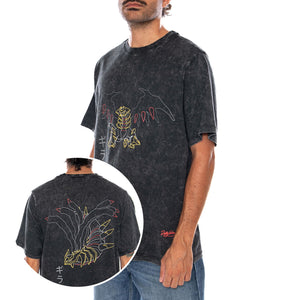 GIRATINA TEE ACID BLACK - Maglietta Girocollo Uomo Nera Collaborazione Pokemon TS1340 T4 DOLLY NOIRE 