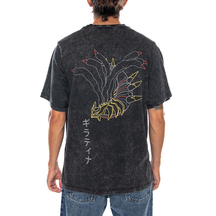 GIRATINA TEE ACID BLACK - Maglietta Girocollo Uomo Nera Collaborazione Pokemon TS1340 T4 DOLLY NOIRE 