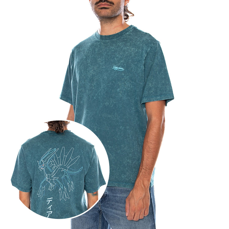 DIALGA TEE ACID BLUE POKÉMON - Maglietta Girocollo Uomo Blu Collaborazione Pokémon TS1343 T4 DOLLY NOIRE 