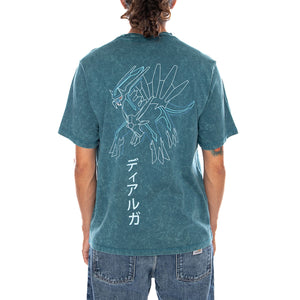 DIALGA TEE ACID BLUE POKÉMON - Maglietta Girocollo Uomo Blu Collaborazione Pokémon TS1343 T4 DOLLY NOIRE 