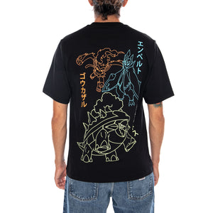 STARTERS EVOLUTION TEE POKÉMON - Maglietta Girocollo Uomo Nera Collaborazione Pokémon TS1344 T4 DOLLY NOIRE 