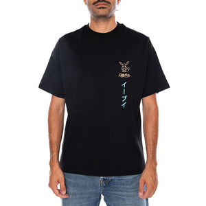 EEVEE EVOLUTION TEE POKÉMON BLACK - Maglietta Girocollo Uomo Nera Collaborazione Pokémon TS1345 T4 DOLLY NOIRE 