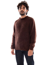 Edwin Dun Textured Sweater Run Raisin - Herren-Pullover Braun Herren EDWIN