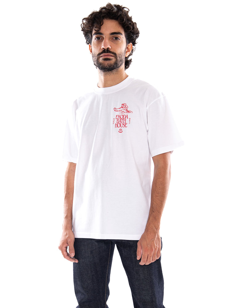 Edwin Ekoda Bath House TS White - Maglietta Girocollo Uomo Bianca I037318 02,67 EDWIN 