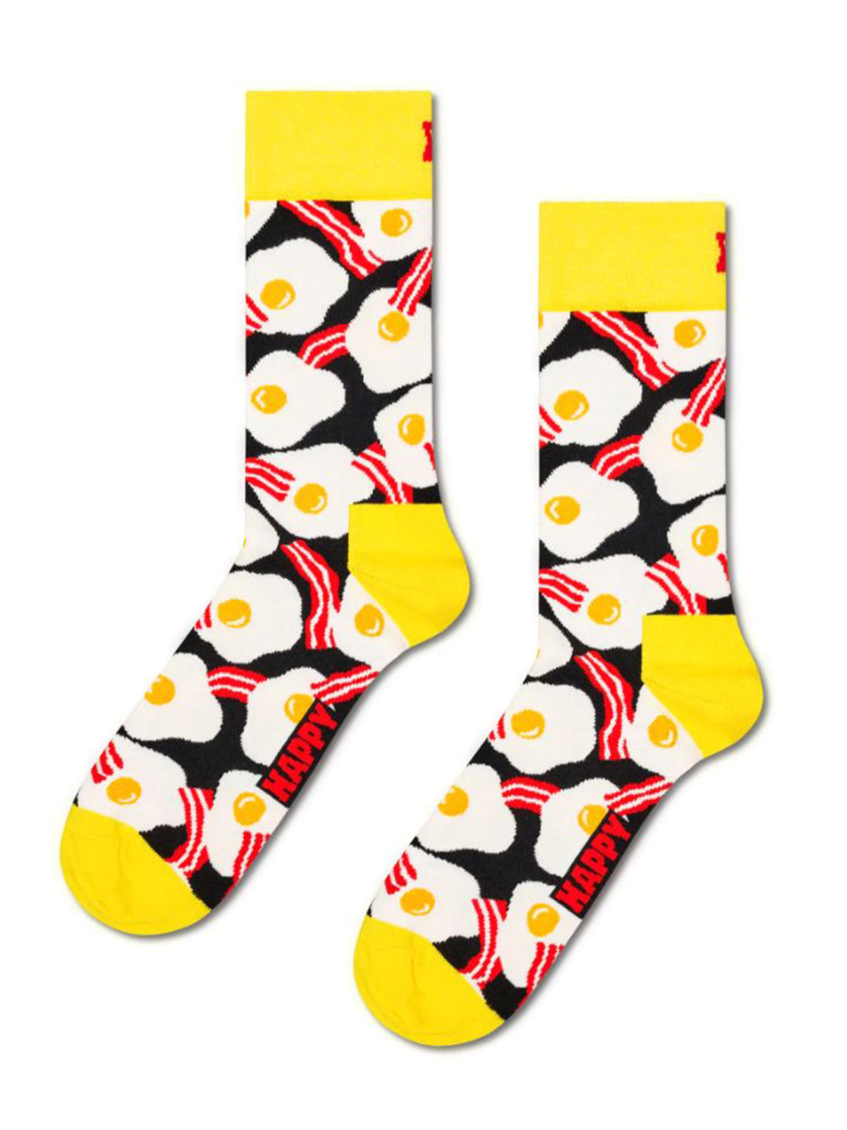 Happy Socks Egg & Bacon Sock Black - Calzini Neri Multicolore P006545 BLACK HAPPY SOCKS 