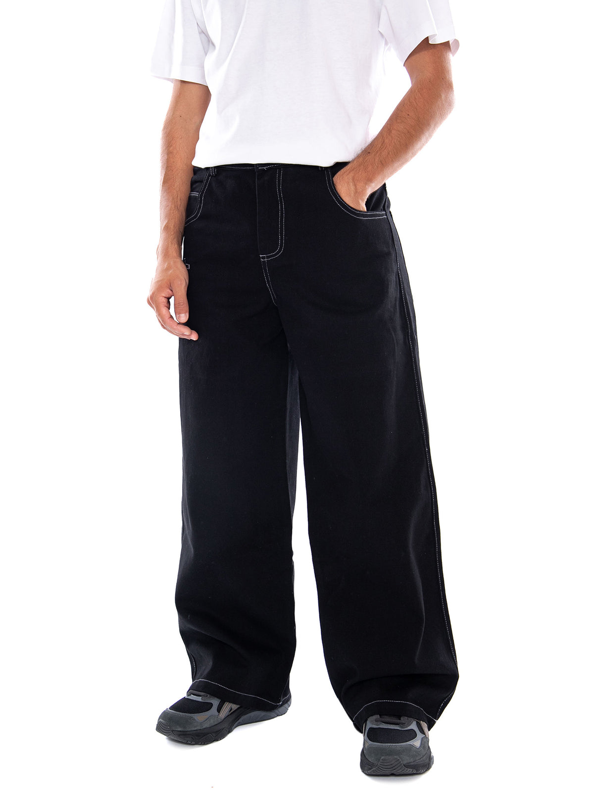 DENIM PANTS BREEZE CLUB BLACK - Pantaloni Uomo Neri AT006 K002 KAOTIKO 