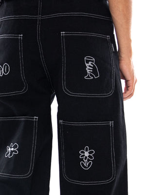 DENIM PANTS BREEZE CLUB BLACK - Pantaloni Uomo Neri AT006 K002 KAOTIKO 