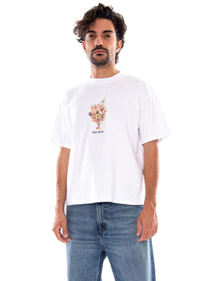 S/S Cropped Bouquet Organic Cotton White - T-Shirt Uomo Bianca AT029 G002 KAOTIKO 