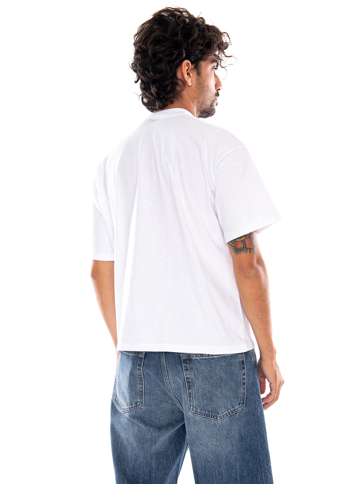 S/S Cropped Bouquet Organic Cotton White - T-Shirt Uomo Bianca AT029 G002 KAOTIKO 