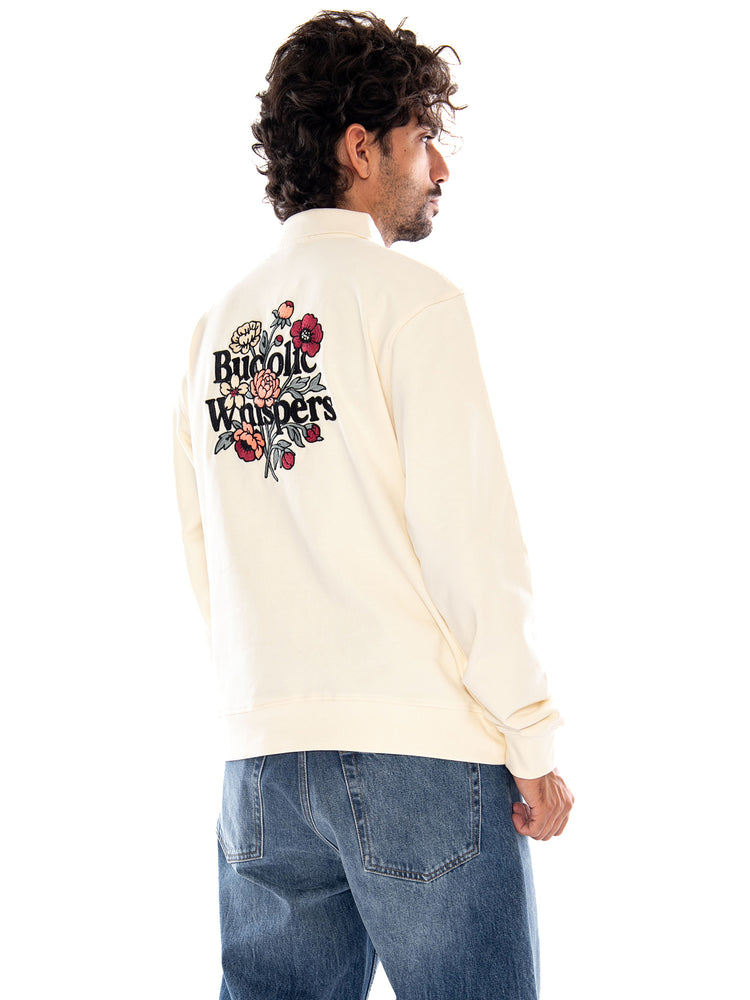 CREW ZIPPER BUCOLIC WHISPERS IVORY - Polo Maniche Lunghe Uomo Crema AT030 G002 KAOTIKO 