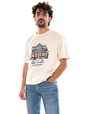 S/S Regular Garden Organic Cotton Ivory - Maglietta Girocollo Uomo Panna<BR/><BR/> AT035 G002 KAOTIKO 