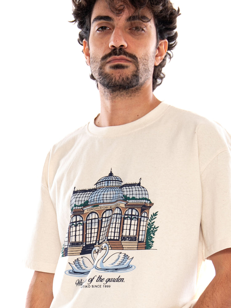 S/S Regular Garden Organic Cotton Ivory - Maglietta Girocollo Uomo Panna<BR/><BR/> AT035 G002 KAOTIKO 