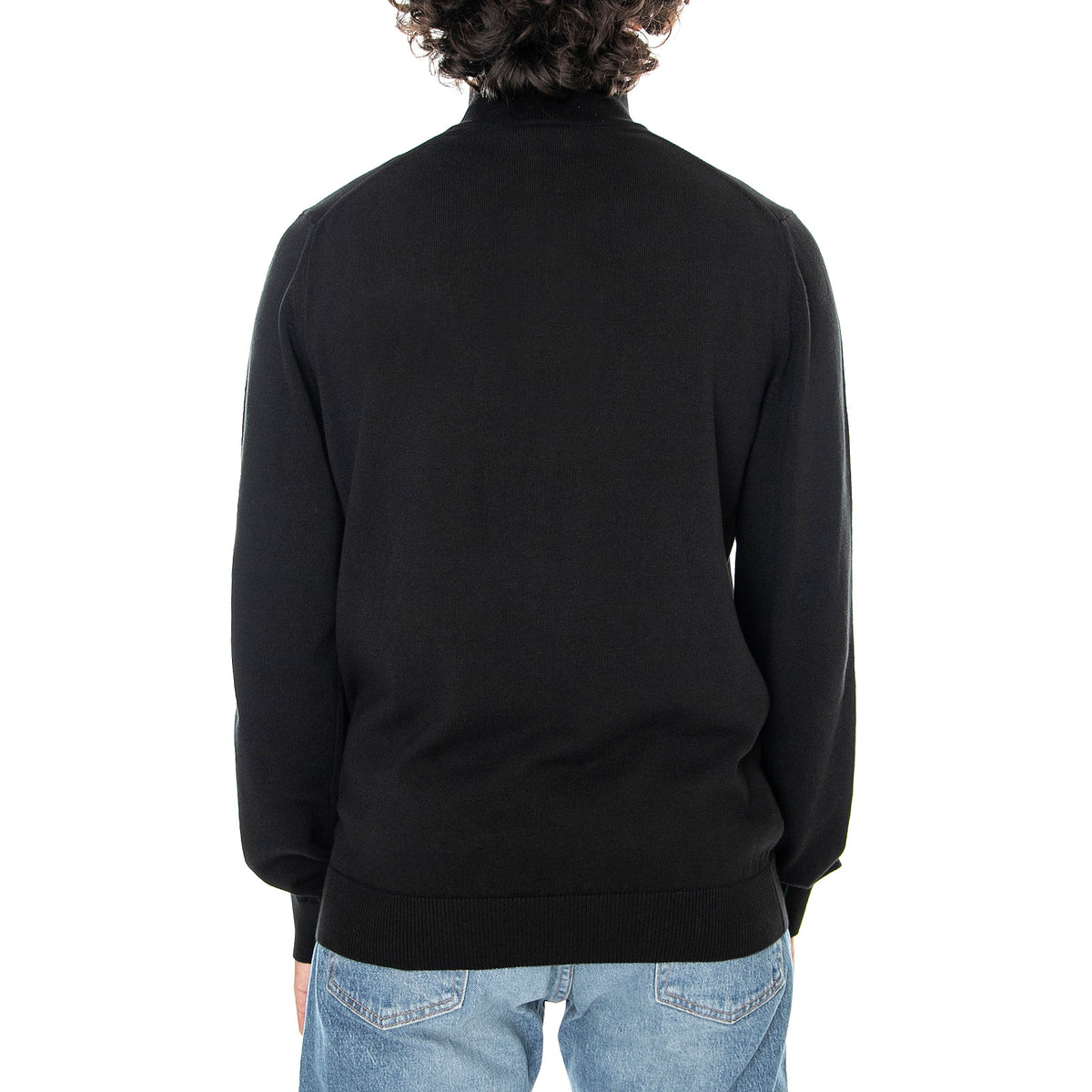 PULLOVER BLACK - Maglione Collo Alto con Zip Uomo Nero AH1980 031 LACOSTE 