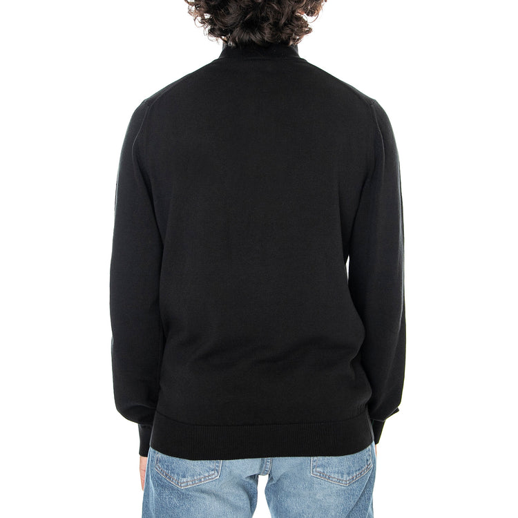 PULLOVER BLACK - Maglione Collo Alto con Zip Uomo Nero AH1980 031 LACOSTE 