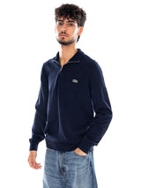 PULLOVER BLAU - Herren Stehkragenpullover mit Reißverschluss in Blau LACOSTE
