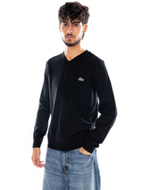 PULLOVER BLACK - V-Ausschnitt Pullover Herren Schwarz Herren LACOSTE