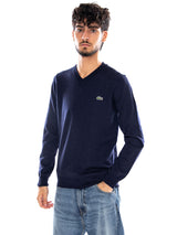 PULLOVER BLUE - V-Ausschnitt Pullover Herren Blau Herren LACOSTE