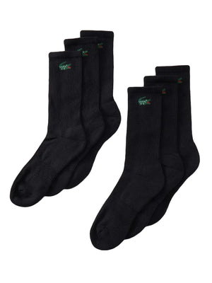 LACOSTE 6PK BLACK - Set da 6 Paia di Calzini Neri RA9254 031 LACOSTE 
