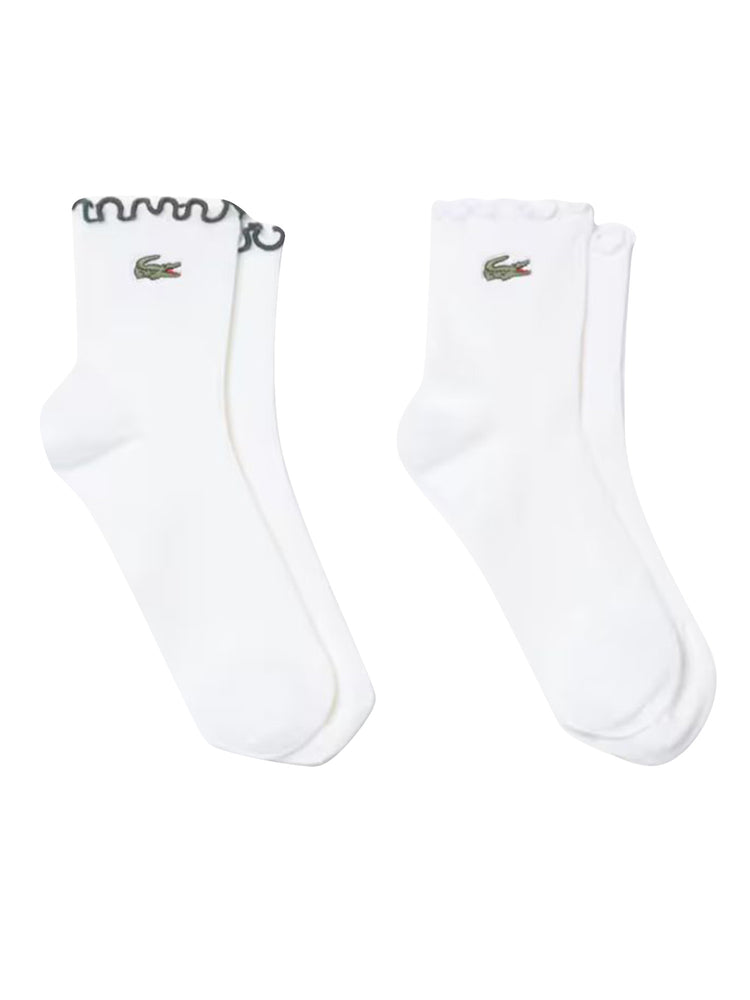 CALZE 2PK WHITE - Set da Due Paia di Calzini Bianchi RA9269 PB4 LACOSTE 