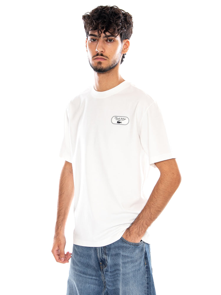 T-SHIRT WHITE - Maglietta Girocollo Uomo Bianca TH6729 70V LACOSTE 