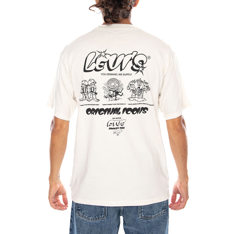 LSE_VINTAGE FIT GR TEE LEVI'S LOGO GRID 3 TAN - Maglietta Girocollo Uomo Bianca 0008C 0120 LEVIS 