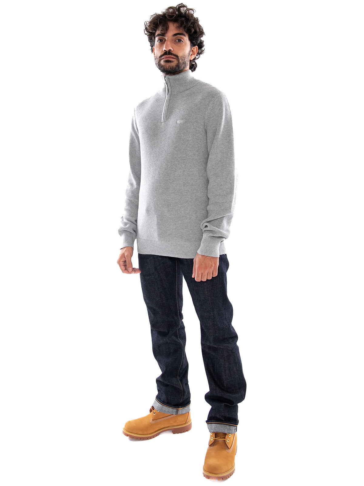 Levi's HM Quarter Zip Sweater Mid Tone Grey Heather - Maglione Uomo Grigio 0058U 0002 LEVIS 