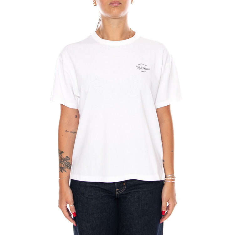 GR VINTAGE TEE CAFE FRONT BRIGHT WHITE G - Maglietta Girocollo Donna Bianca 005OY 0041 LEVIS 