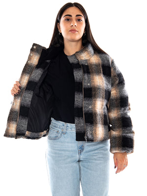 Levi's Brynn Crop Puffer Novelty Tessa Shadow Plaid Anthracite Night - Giubbotto Donna Multicolore 006RY 0002 LEVIS 