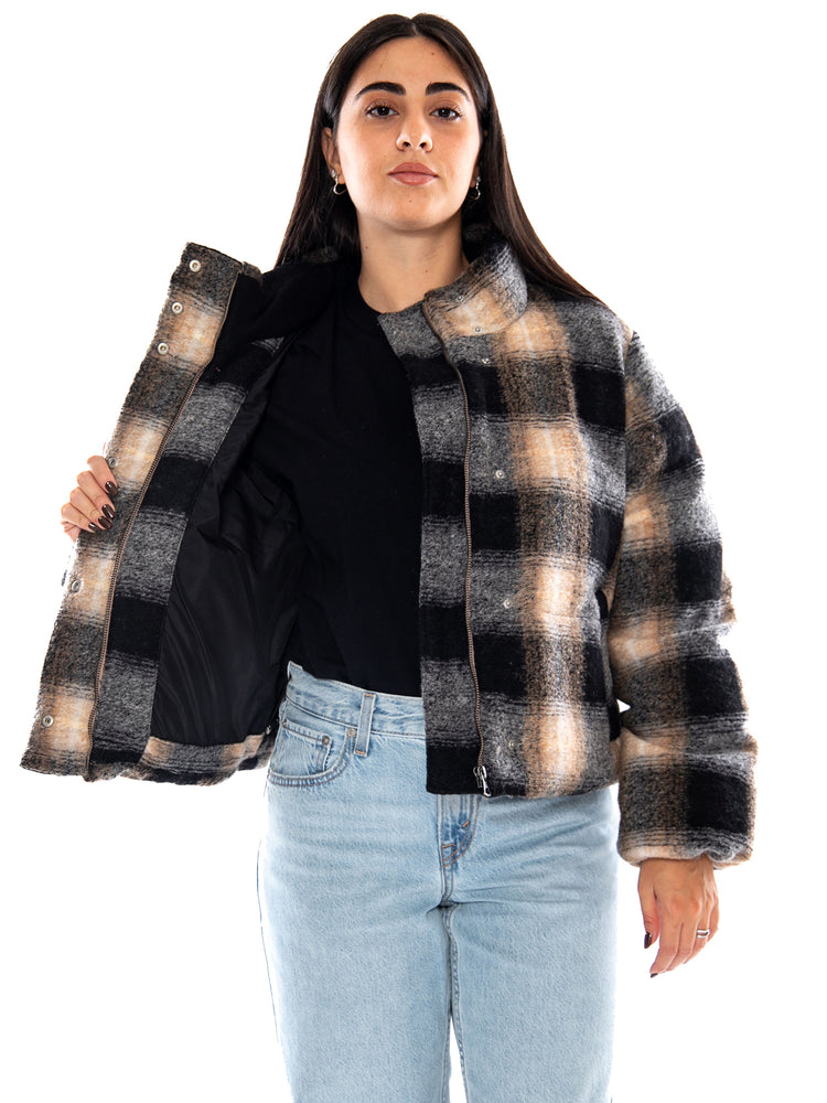 Levi's Brynn Crop Puffer Novelty Tessa Shadow Plaid Anthracite Night - Giubbotto Donna Multicolore 006RY 0002 LEVIS 
