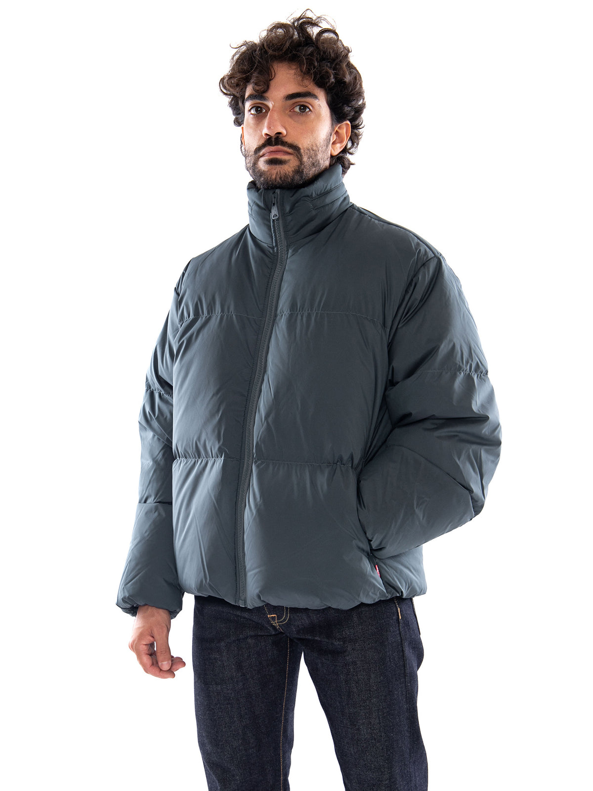 Levi's Aurue Short Puffer Dark Phantom Polyester Dark Slate - Giubbotto Uomo Blu 007SQ 0001 LEVIS 
