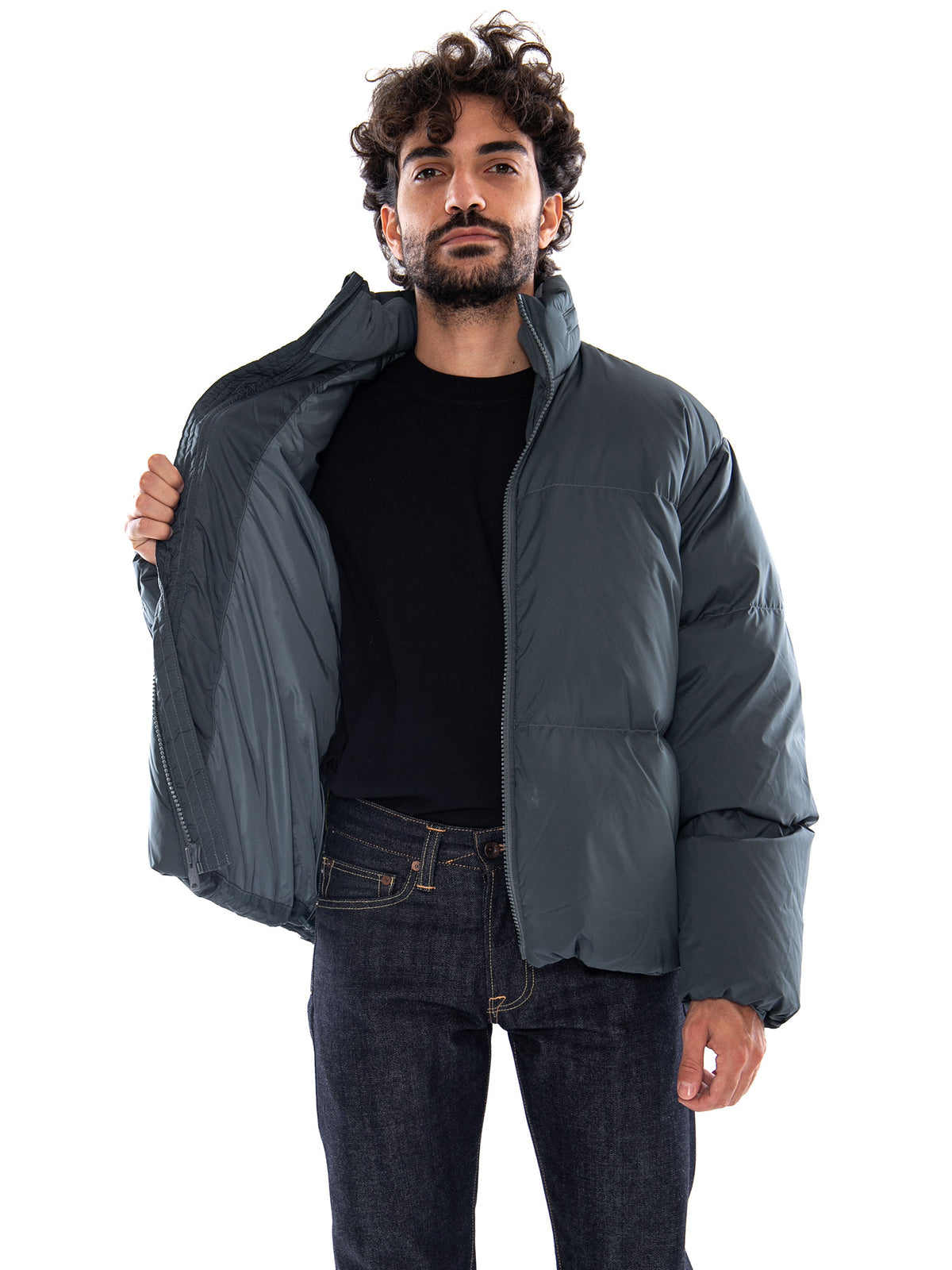 Levi's Aurue Short Puffer Dark Phantom Polyester Dark Slate - Giubbotto Uomo Blu 007SQ 0001 LEVIS 