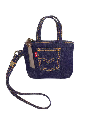 LEVI'S® MINI BACK POCKET TOTE CHARM OCEAN INDIGO - BLUE - Ciondolo a Forma di Borsa Denim Jeans Blu 0080A 0000 LEVIS 