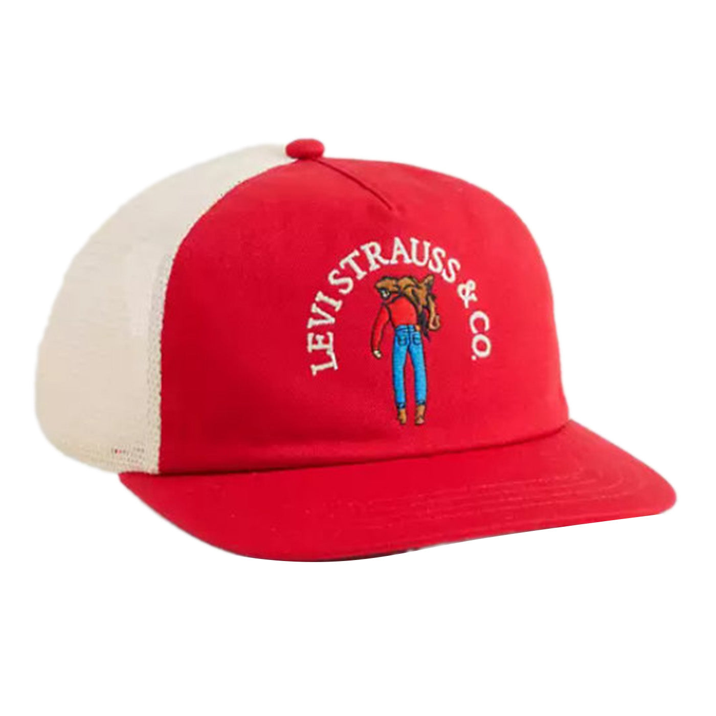 SADDLEMAN TRUCKER OCEAN INDIGO WASH 5 OP URBAN RED / RED - Cappellino con Visiera Bianco / Rosso 0080X 0000 LEVIS 