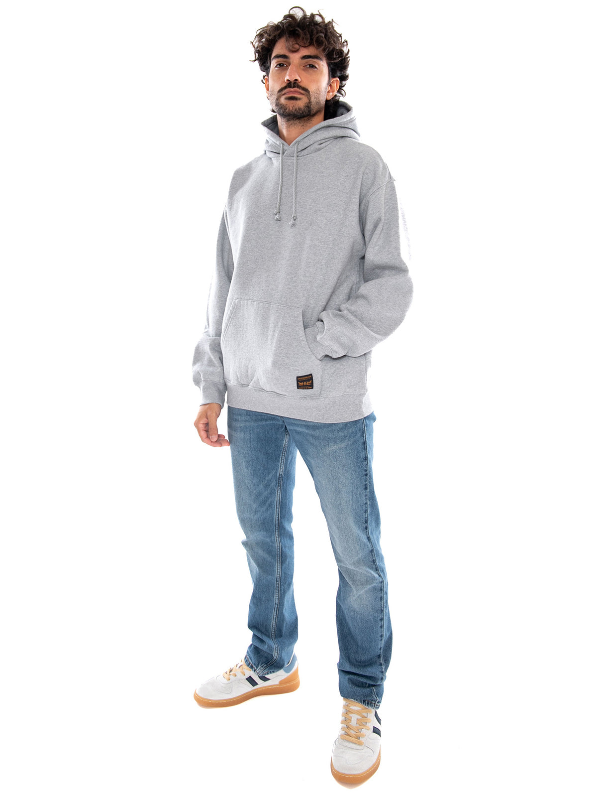 WORKWEAR PO HOODIE DESERT PALM BRUSHED F Silver Heather Gray - Felpa con Cappuccio Uomo Grigio Mélange 0084Q 0002 LEVIS 