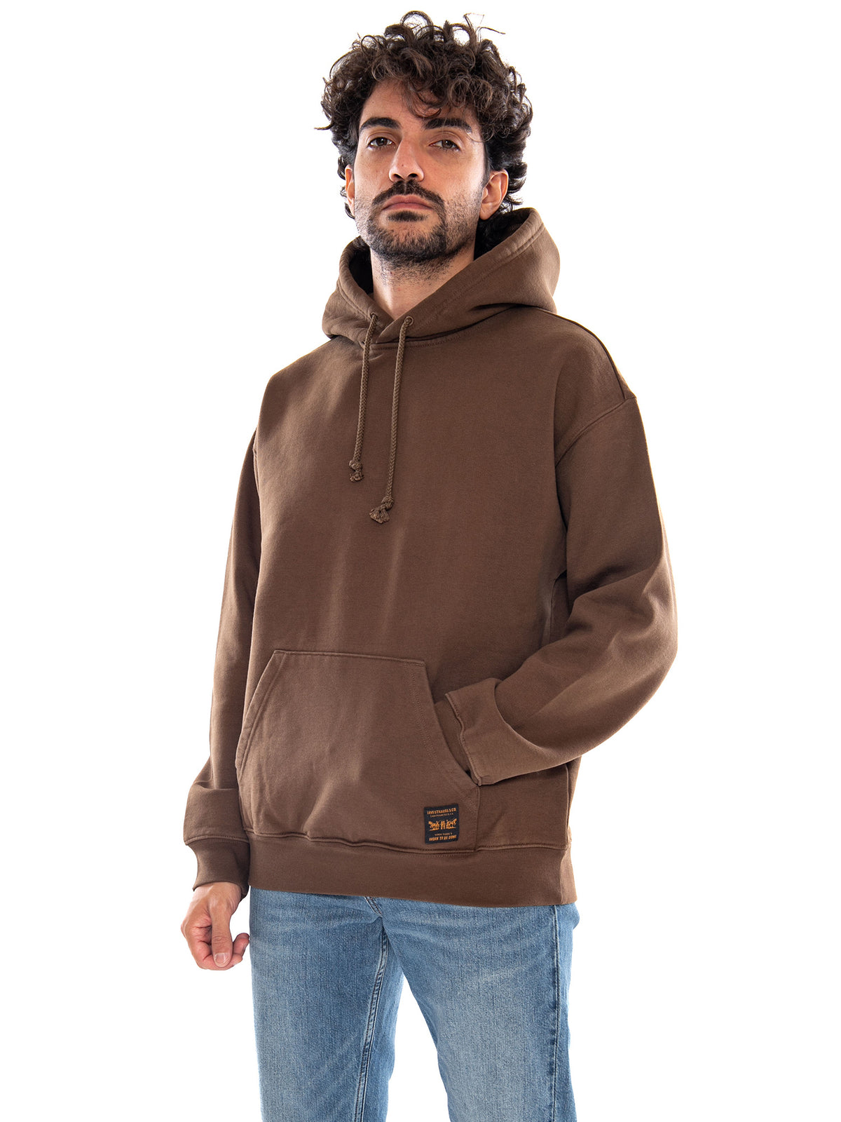 WORKWEAR PO HOODIE DESERT PALM BRUSHED F Desert Palm - Felpa con Cappuccio Uomo Verde Oliva 0084Q 0006 LEVIS 