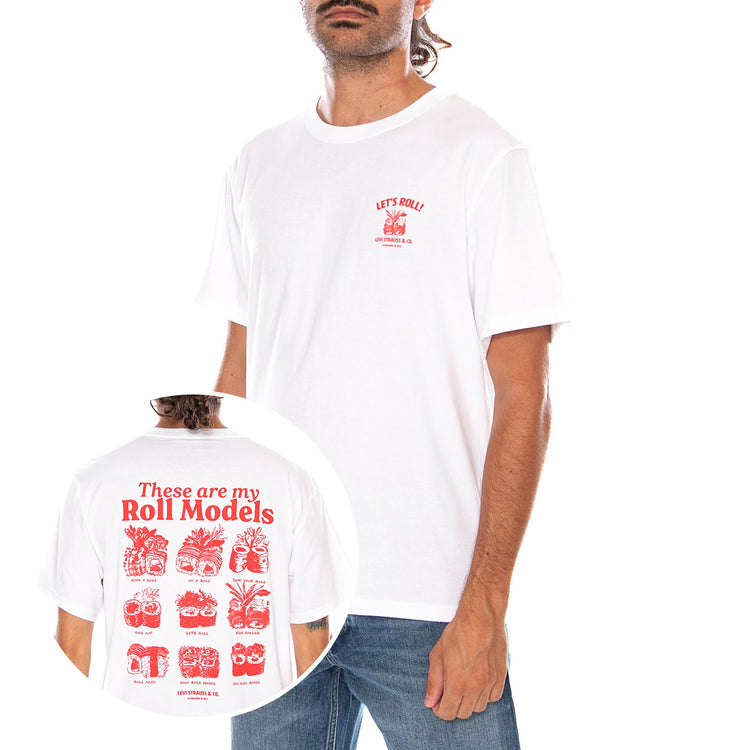 SS RELAXED FIT TEE ROLL MODELS WHITE PLU - Maglietta Girocollo Uomo Bianca 16143 2625 LEVIS 
