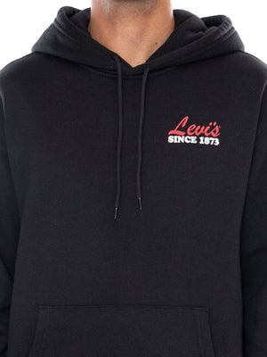 LEVI'S RELAXED GRAPHIC PO BIG APPLE RECORDS 1.1 BLACK - Felpa con Cappuccio Uomo Nera 38479 0474 LEVIS 