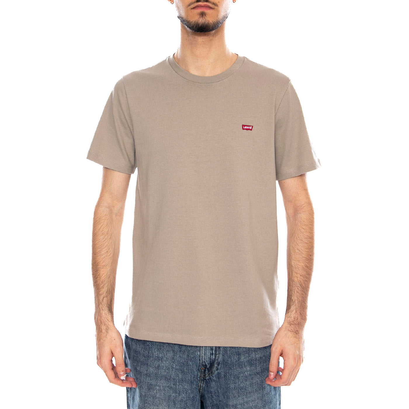 SS Original HM Tee - Vintage Khaki - Maglietta Girocollo Uomo Grigia 56605 0301 LEVIS 