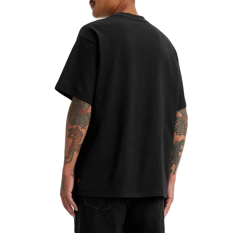 RED TAB VINTAGE TEE MINERAL BLACK GARMENT - Maglietta Girocollo Uomo Nera A0637 0001 LEVIS 